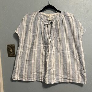 H&M XXL blue and white striped top